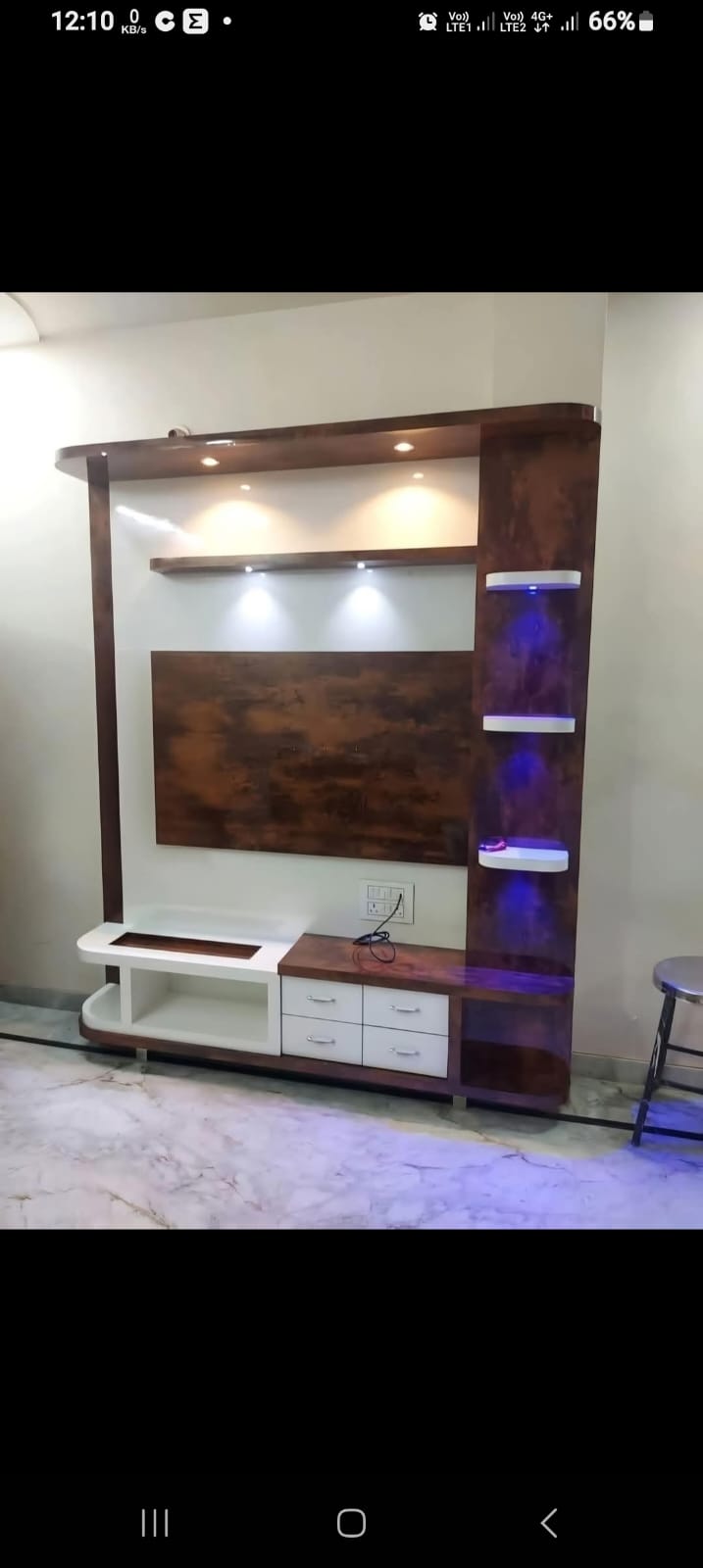 Custom TV unit built by VS Furnitures Indore